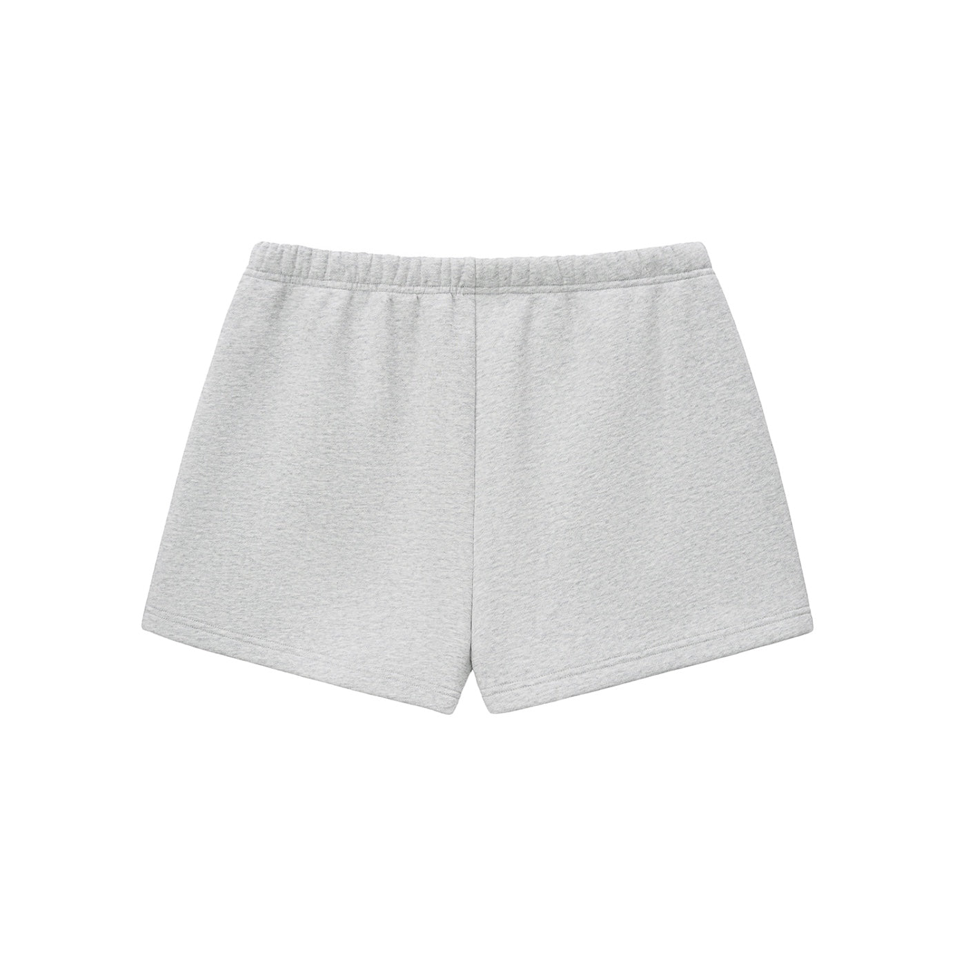Anointed Garments light grey fleece lounge shorts with an elasticated waistband, shown from the back view.