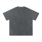 Back view of Anointed Garments heavyweight cotton t-shirt in a grey mineral-wash finish with a relaxed fit.