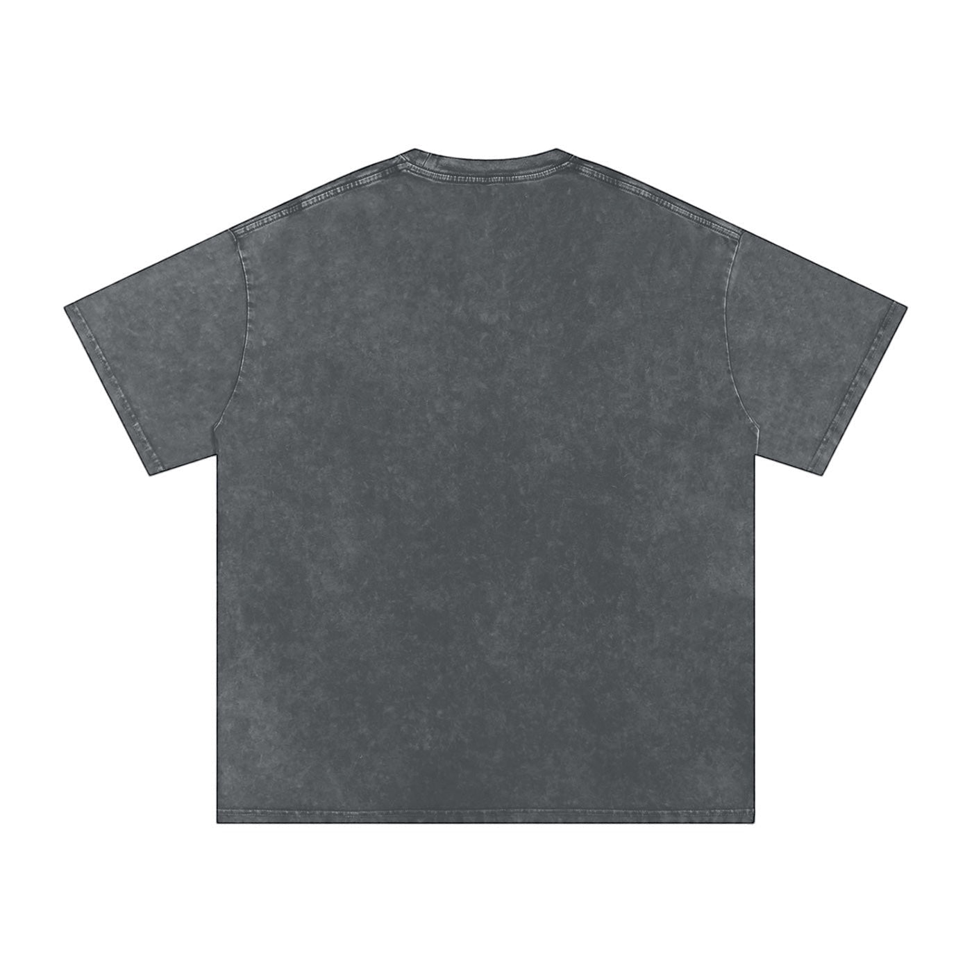 Back view of Anointed Garments heavyweight cotton t-shirt in a grey mineral-wash finish with a relaxed fit.