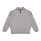 Anointed Garments unisex grey vintage wash cotton sweatshirt with a collared neckline and drop shoulder design.