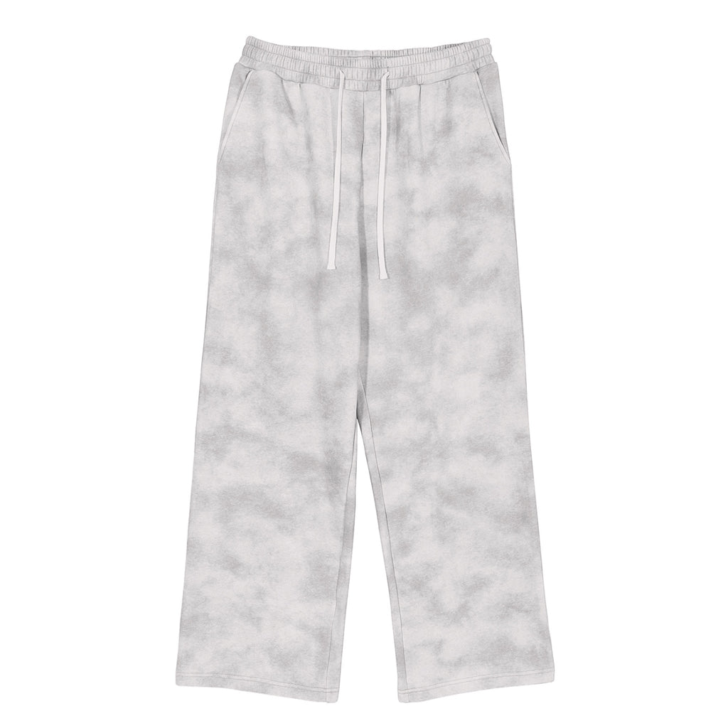 Anointed Garments grey washed fleece sweatpants with a loose fit, drawstring waist, and casual vintage style.