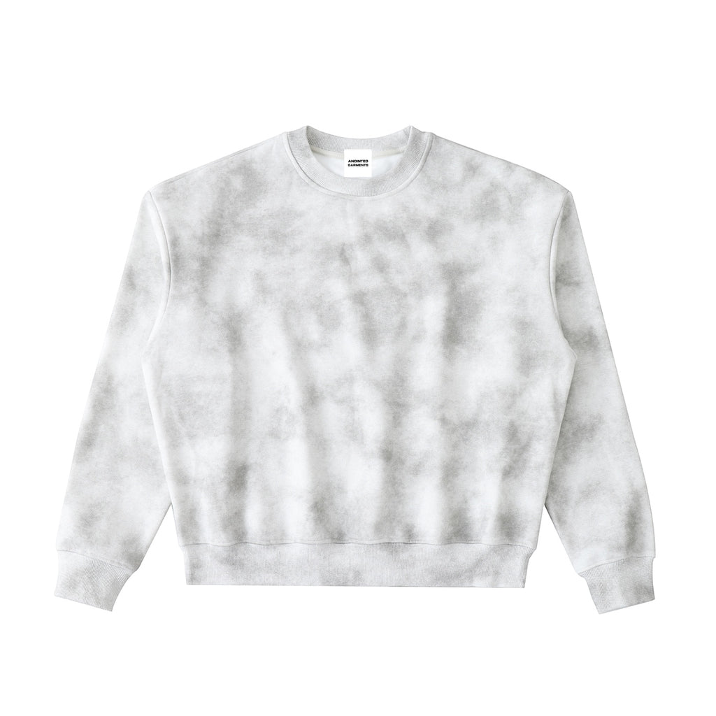 Anointed Garments grey washed boxy fleeced sweatshirt with a round neck and long sleeves in a vintage style