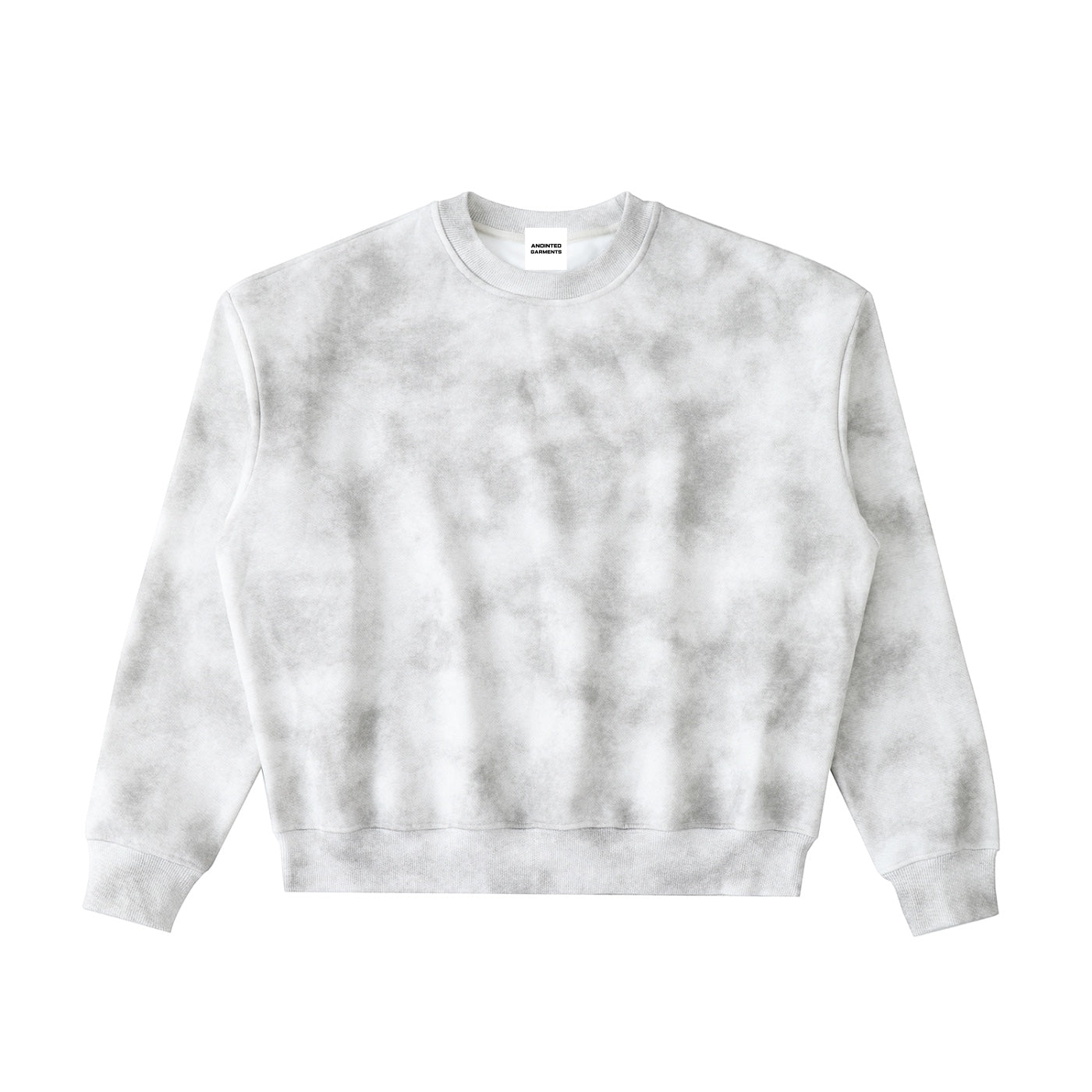 Anointed Garments grey washed boxy fleeced sweatshirt with a round neck and long sleeves in a vintage style