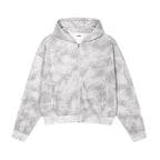 Anointed Garments grey washed zip-up fleece hoodie with long sleeves and front pockets in a casual street style