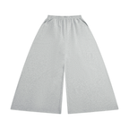 Anointed Garments grey cotton blend wide leg sweatpants with an elastic high waist and raw hem detail.