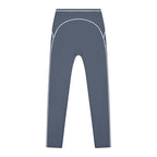 Anointed Garments women's high-rise blue leggings with white topstitching detail for gym and casual wear.