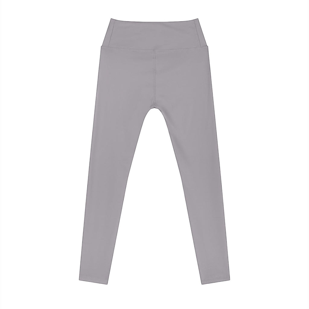 Anointed Garments high-waisted athletic leggings in light grey, featuring moisture-wicking, squat-proof fabric.