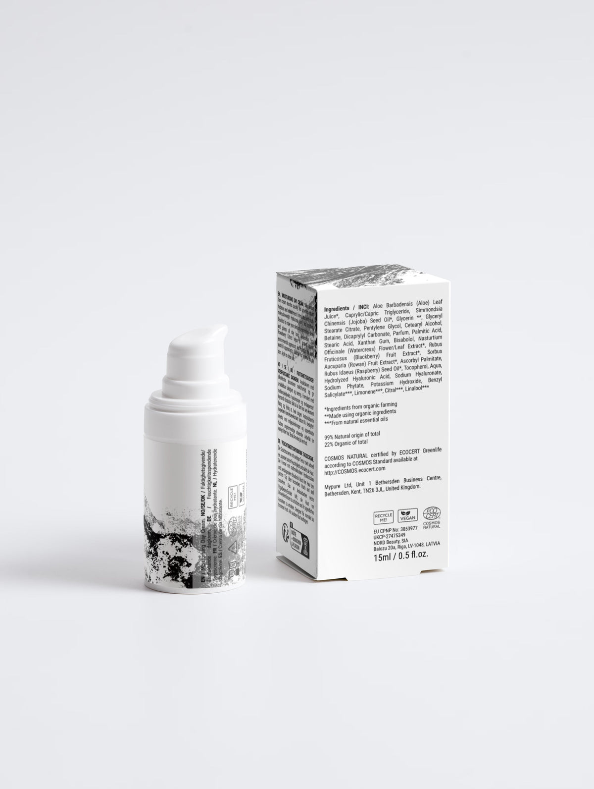 Anointed Garments Hyaluronic Dew Cream in a white pump bottle next to its product box on a clean white background.