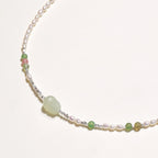 Anointed Garments Jade Garden Pearl Necklace with freshwater pearls, serpentine, agate beads, and sterling silver