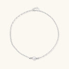 Anointed Garments Luna Pearl Chain Necklace featuring a 10mm freshwater pearl on a rhodium-plated sterling silver chain.