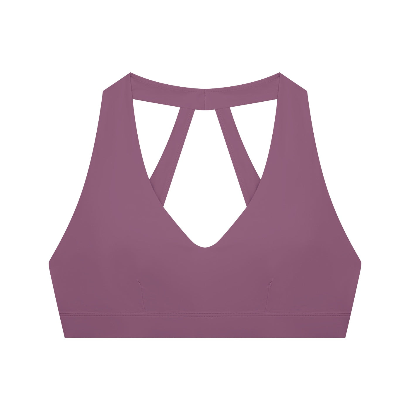 Anointed Garments women's mauve halter cropped sports bra in a stretchy nylon spandex blend for gym and running