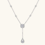 Anointed Garments Celestial Balance necklace in platinum-plated 925 sterling silver with VVS1 moissanite stones.