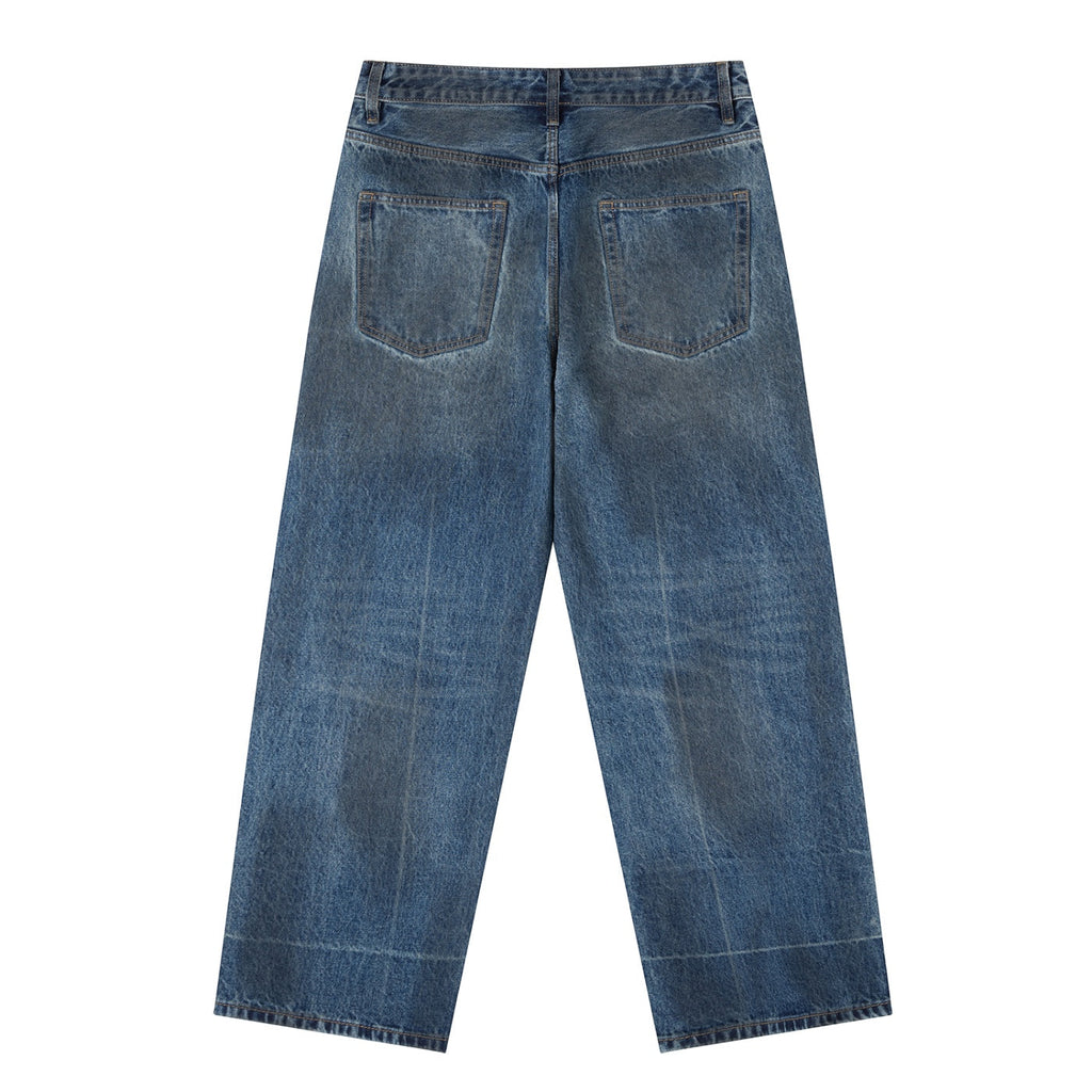Anointed Garments mud wash wide leg jeans in heavyweight cotton-blend denim with a relaxed fit and back pocket detail.