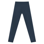 Anointed Garments high-waisted athletic performance leggings in dark navy blue with a sleek, squat-proof finish.
