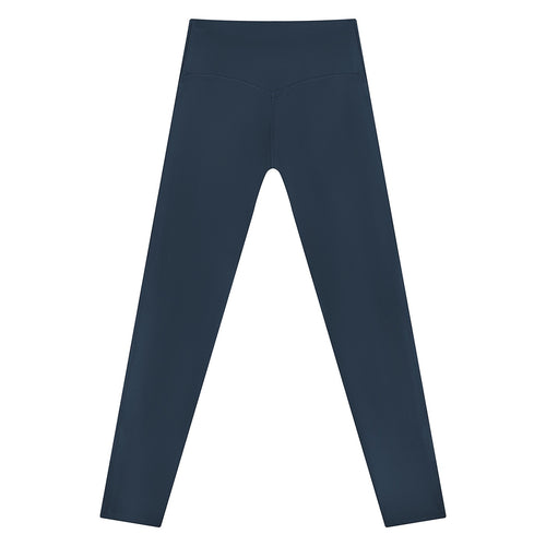 Anointed Garments high-waisted athletic performance leggings in dark navy blue with a sleek, squat-proof finish.