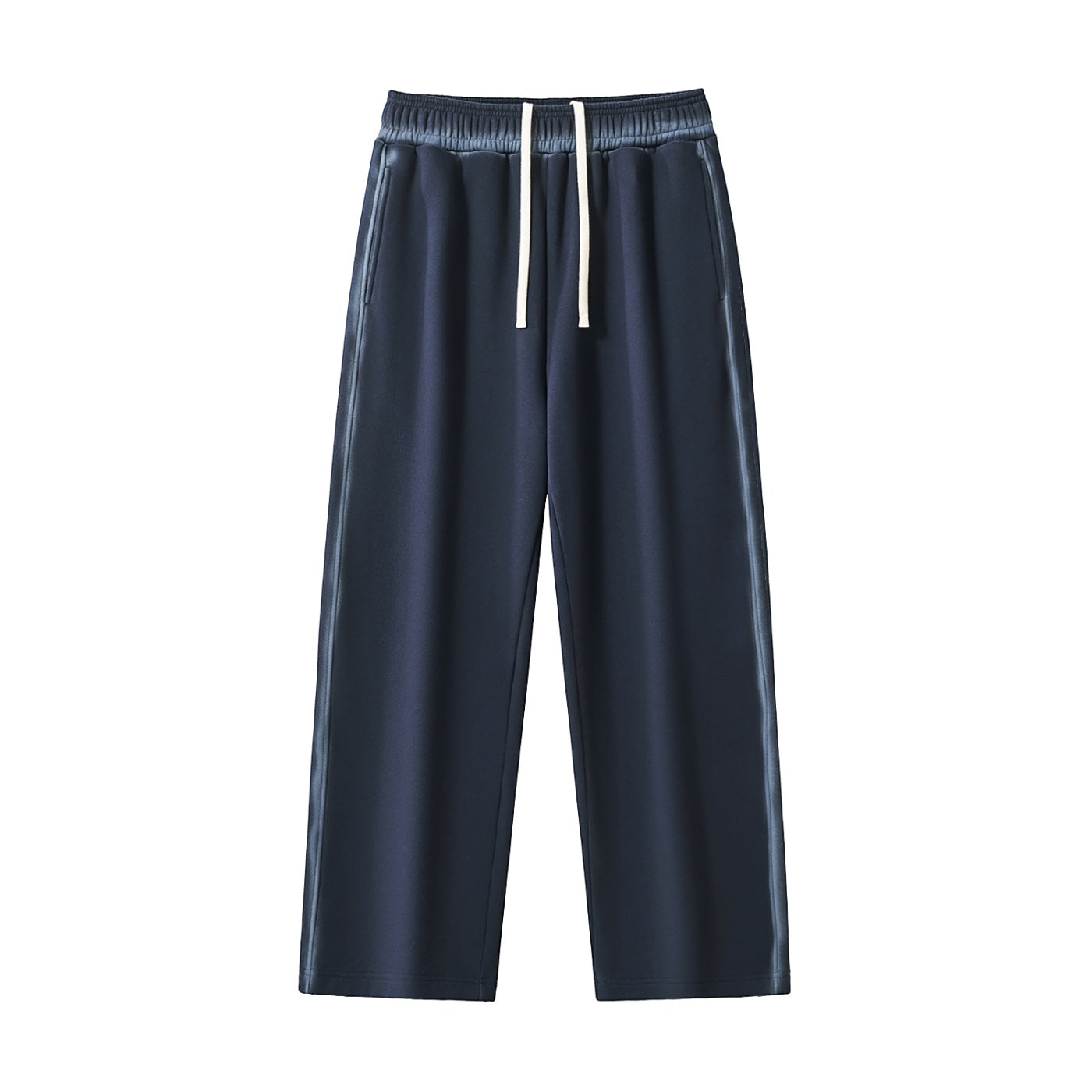 Anointed Garments unisex navy blue sunfaded fleece sweatpants with a drawstring waist and relaxed fit.