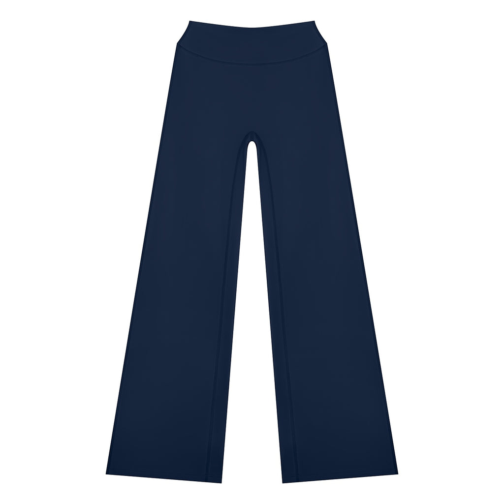 Anointed Garments navy blue high rise yoga pants in a bodycon nylon spandex blend for gym and casual wear.