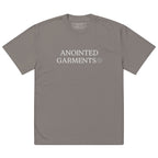 Anointed Garments oversized faded grey cotton t-shirt with white brand logo print and dropped shoulders