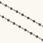 Anointed Garments sterling silver necklace chain with intricate oxidized floral links in a gothic style.