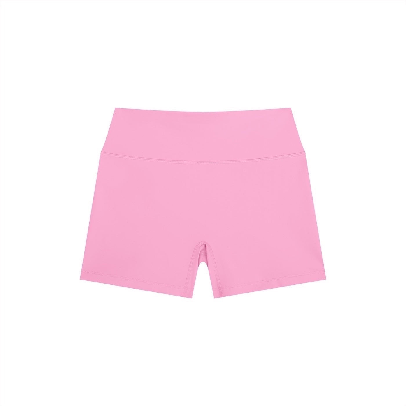 Anointed Garments high-waisted pink athletic performance shorts in moisture-wicking four-way stretch fabric.