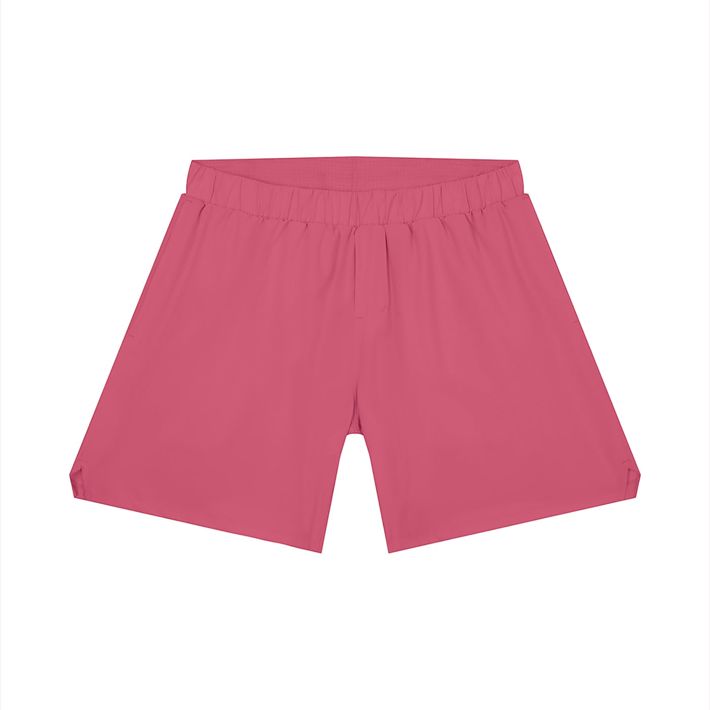 Anointed Garments men's pink moisture-wicking athletic training shorts with an elastic waistband and side slits.