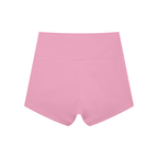 Anointed Garments pink high-waisted athletic yoga shorts in moisture-wicking nylon spandex fabric
