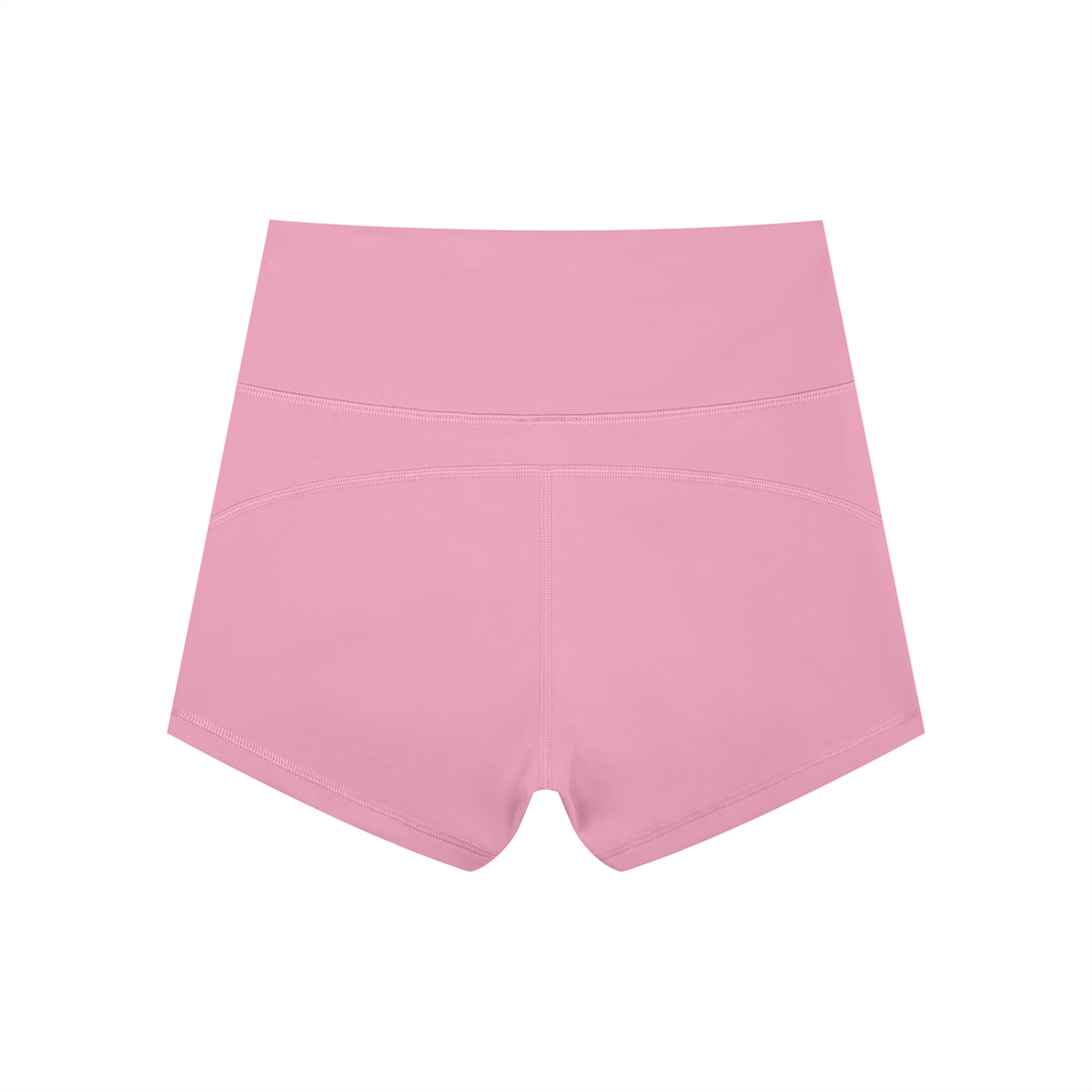Anointed Garments pink high-waisted athletic yoga shorts in moisture-wicking nylon spandex fabric
