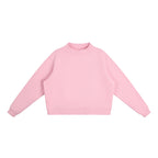 Anointed Garments pink oversized mock-neck sweatshirt with drop shoulders and thick cotton-blend fleece fabric.