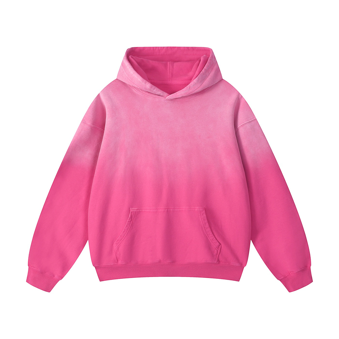Anointed Garments Essential Pullover Hoodie in a vibrant pink vintage-washed heavyweight cotton with a kangaroo pocket.