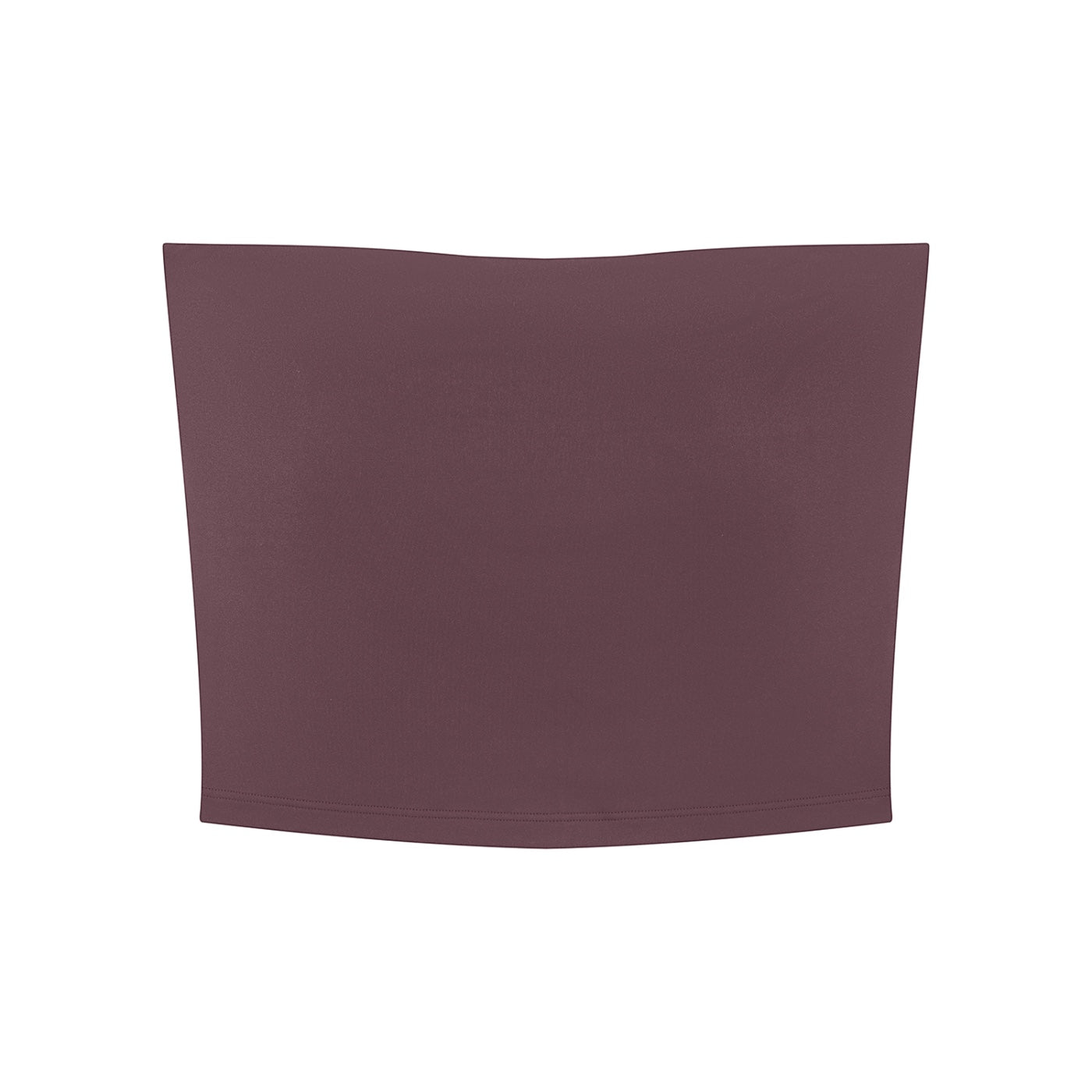 Anointed Garments strapless tube top in a deep plum colour, featuring a seamless bodycon fit in stretch nylon fabric.