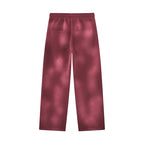 Anointed Garments relaxed fit fleece sweatpants in a deep red washed finish with back pockets and elastic waistband.