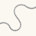 Anointed Garments polished stainless steel twisted rope chain with a dimensional textured link design