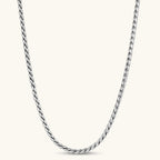 Anointed Garments polished stainless steel twisted rope chain necklace with a textured link design