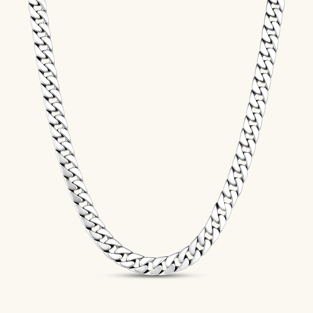 Anointed Garments 925 sterling silver Cuban chain necklace with a high-polish finish and interlocking links.