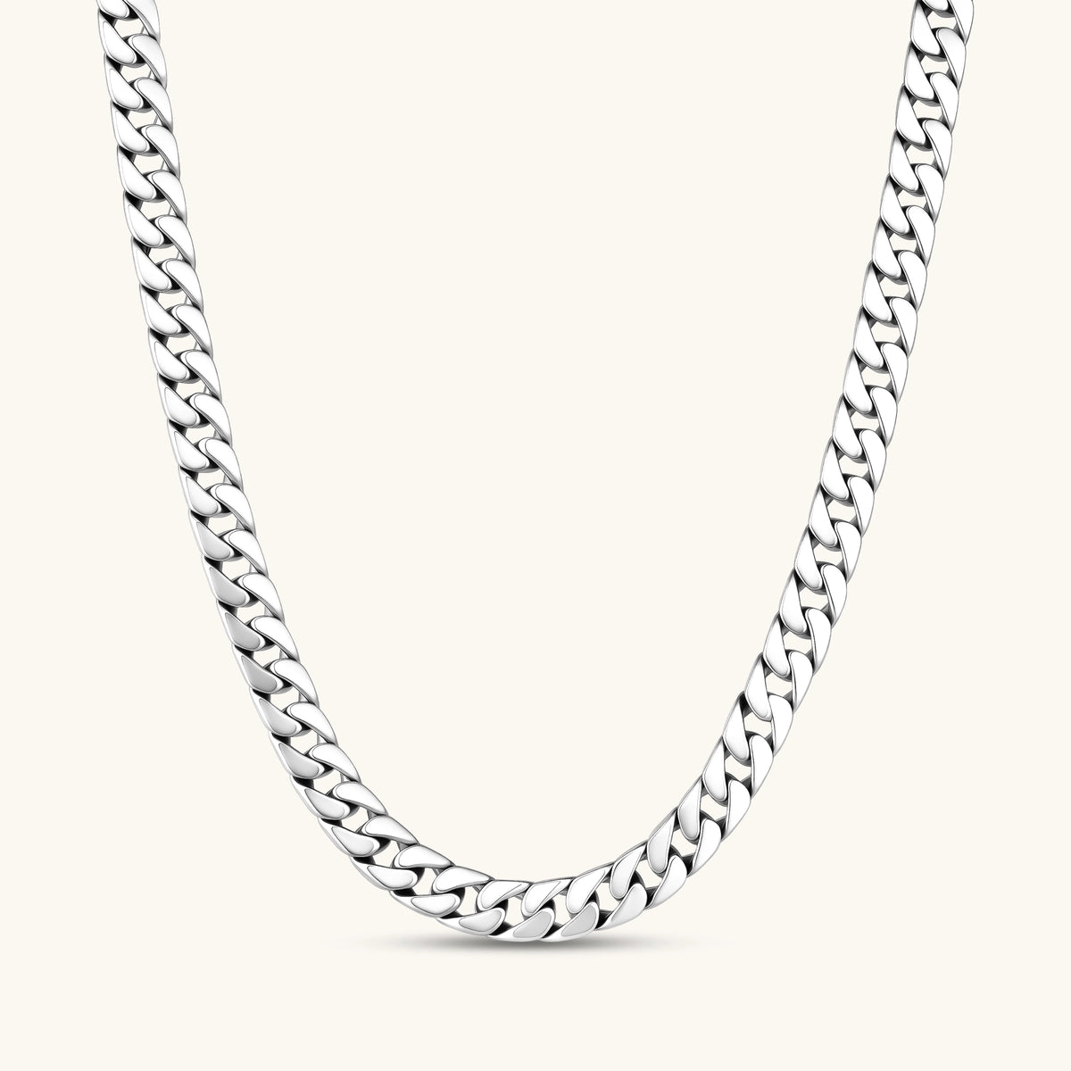 Anointed Garments 925 sterling silver Cuban chain necklace with a high-polish finish and interlocking links.
