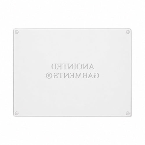 Anointed Garments tempered glass cutting board with a rectangular shape and a whorled-texture surface.