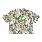 Anointed Garments unisex boxy t-shirt in a woodland tree camo print with drop shoulders and a relaxed fit.