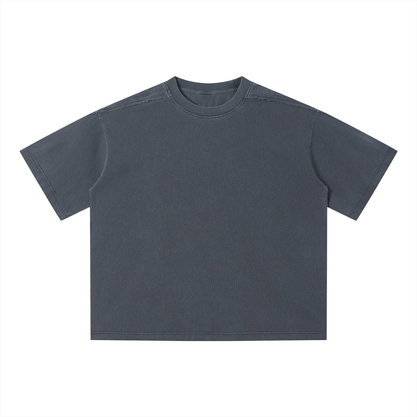 Anointed Garments unisex vintage wash boxy t-shirt in dark grey cotton with a drop shoulder and round neck.