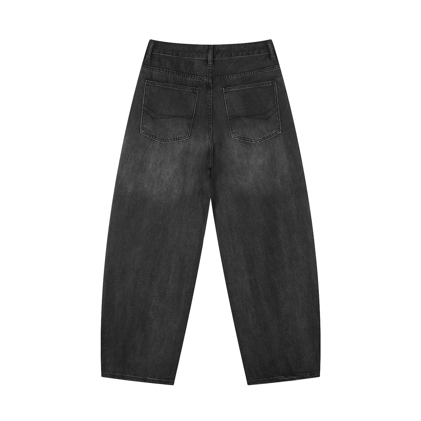 Anointed Garments relaxed fit denim trousers in washed black with a classic five-pocket design and wide leg silhouette.