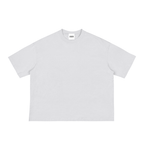 Anointed Garments white boxy cotton t-shirt with a relaxed fit, drop shoulders, and a ribbed crew neckline.