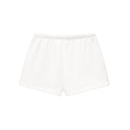 Anointed Garments white fleece lounge shorts with an elasticated waistband in a clean minimalist design.