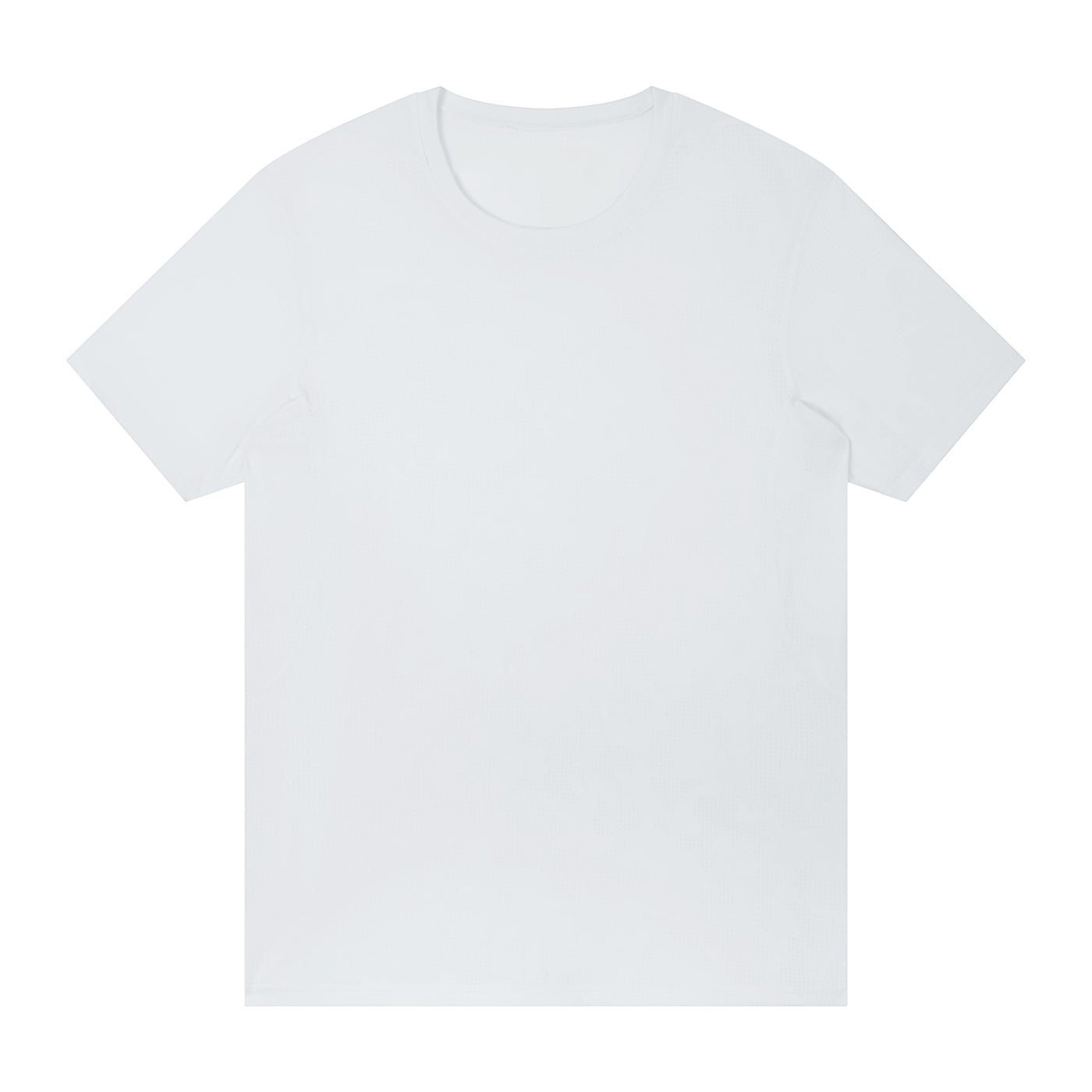 Anointed Garments white performance crew neck t-shirt in moisture-wicking polyester spandex fabric for activewear.