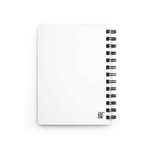 Anointed Garments compact spiral-bound journal with a white glossy laminated cover and black metal coil binding.