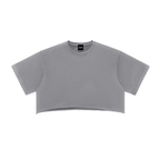 Snow Washed Raw Edge Crop Top