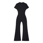 Women’s Tight Flared Leg Quarter-Zip Jumpsuit